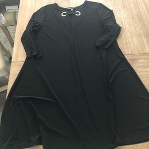 Flowy Black Dress with Silver Details